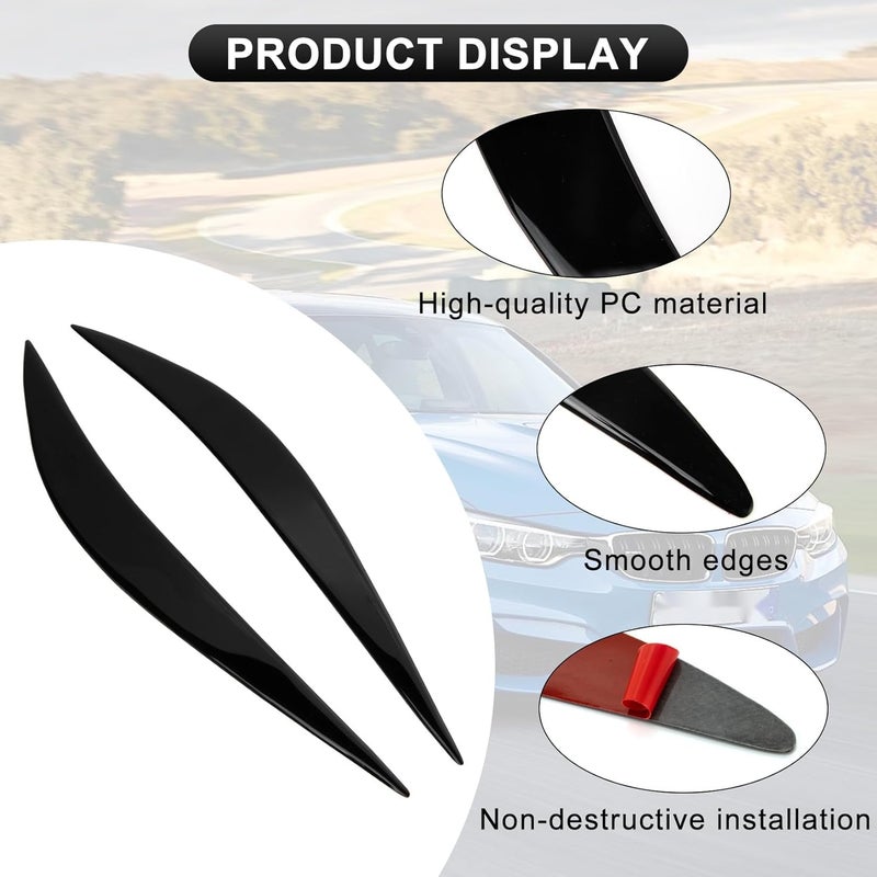 psler حواف مصابيح أمامية سوداء لامعة، غطاء مصابيح أمامية، زينة حواف مصابيح أمامية متوافقة مع F80 M3 F82 F83 M4 F32 F33 F36 2014-2018 - Image 4